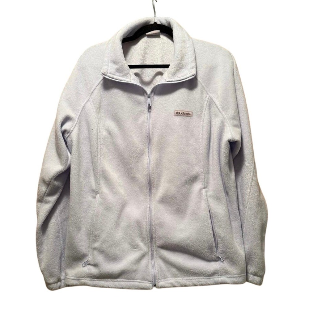 Columbia Benton Springs Fleece Jacket Lavender Pearl Full Zip Pockets Womens XXL